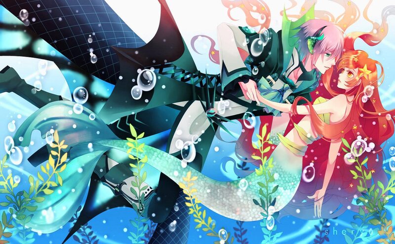 Mermaid and Dragon Underwater