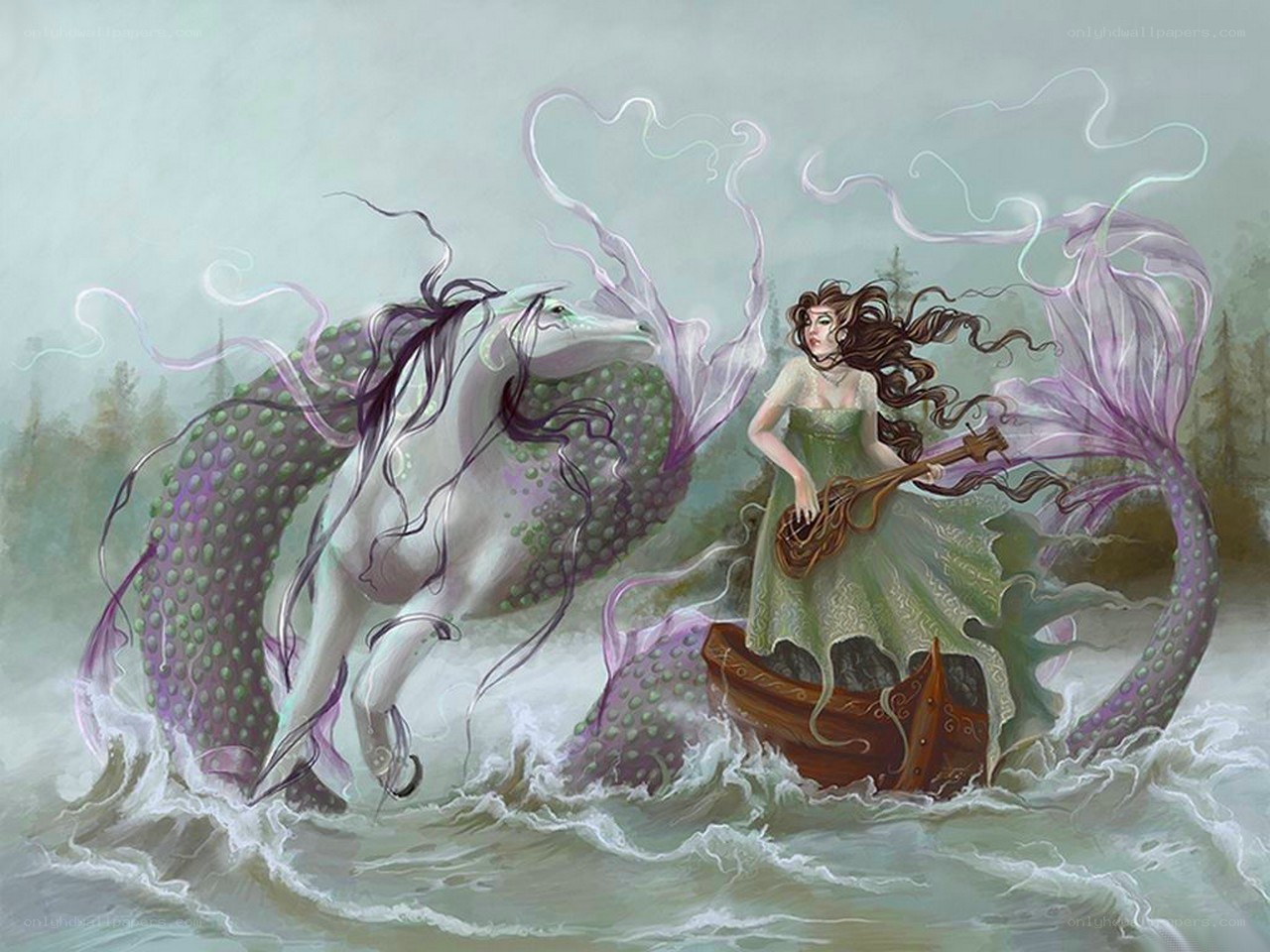 mermaid and sea serpent encounter