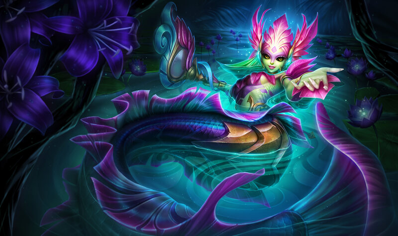 Mermaid Character in Water — Purple, Mystical