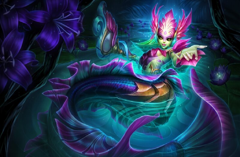 Mermaid Character in Water — Purple