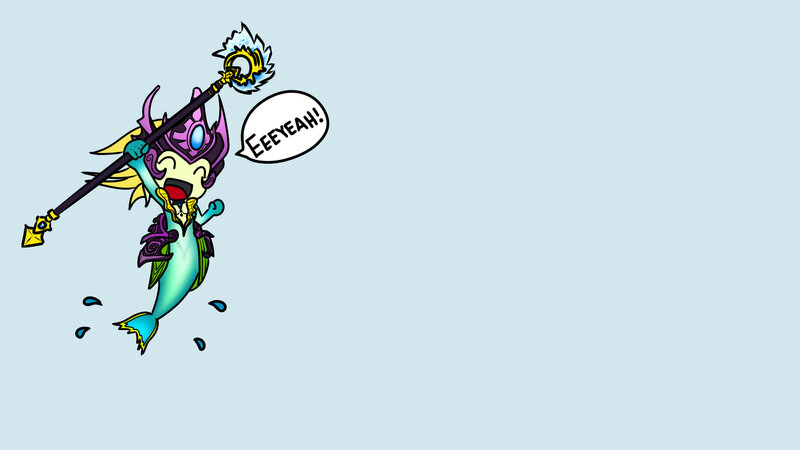 Mermaid Character with Staff