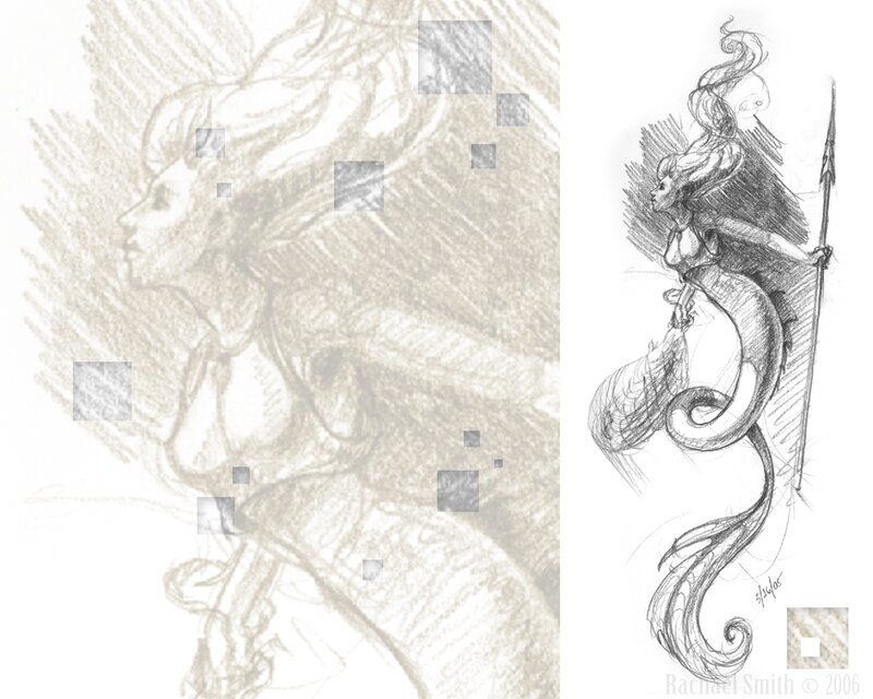 mermaid concept sketches