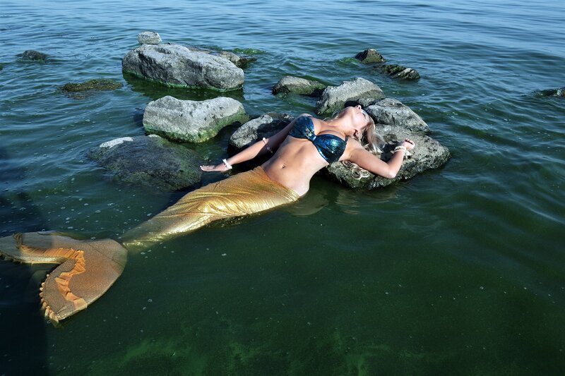 mermaid costume in water