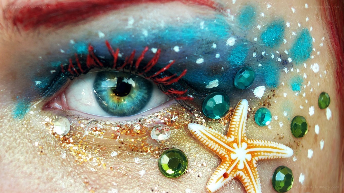 mermaid eye makeup art