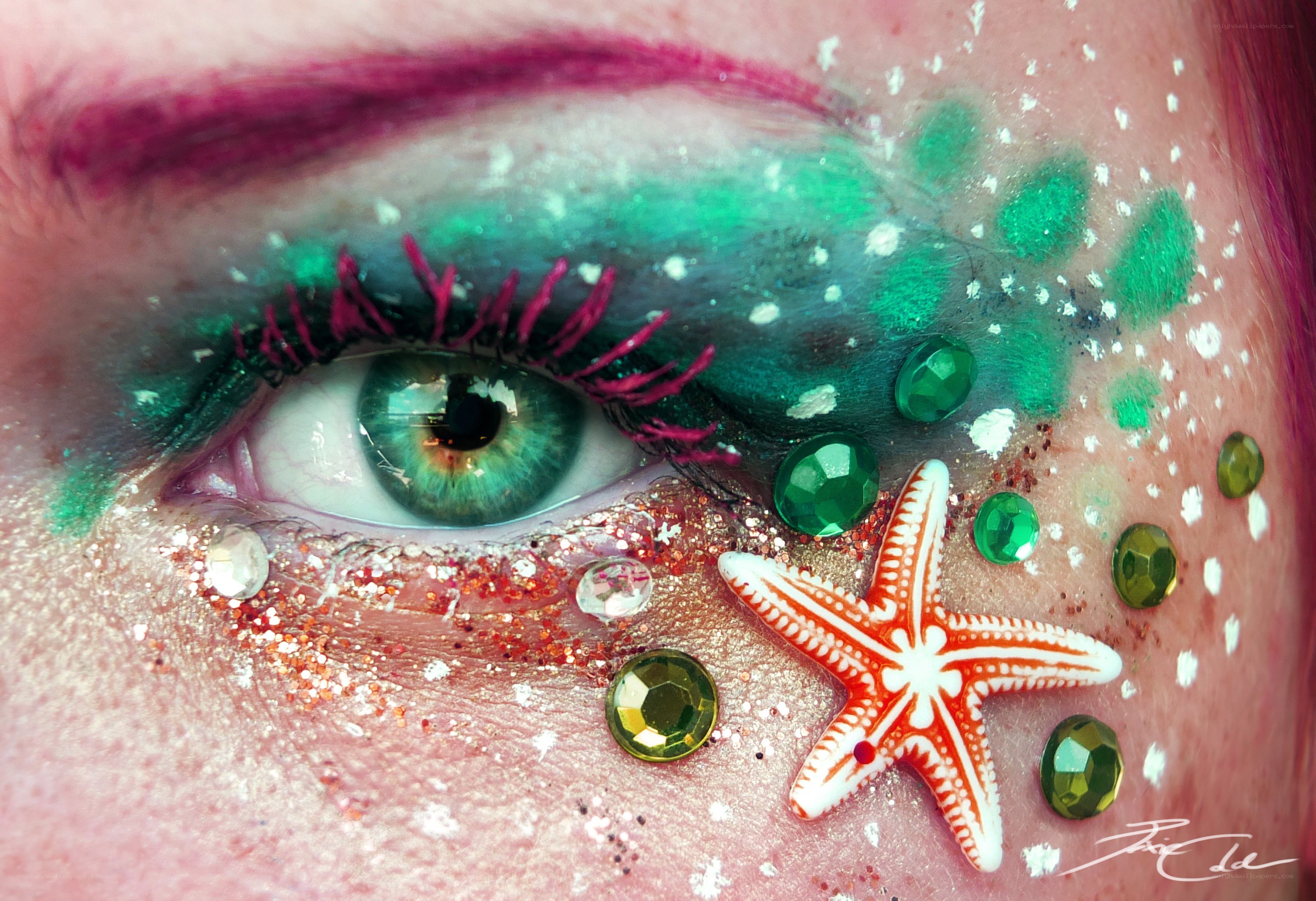mermaid eye makeup art