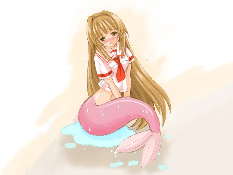 mermaid girl in school uniform
