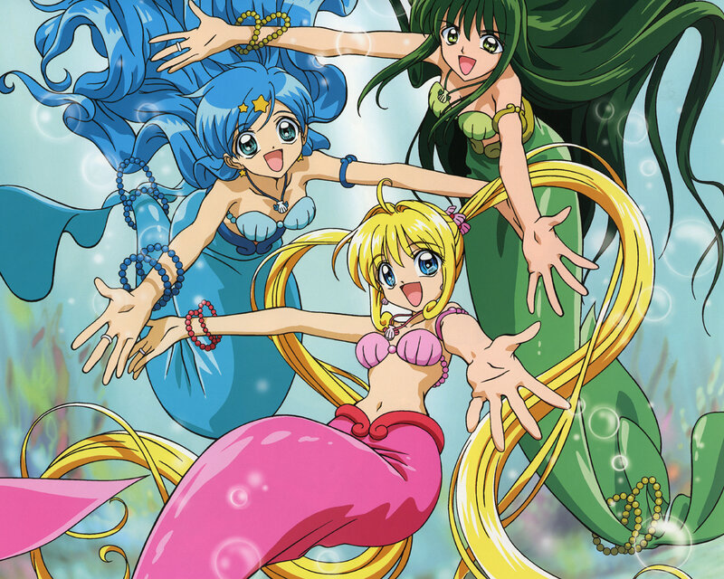 mermaid girls in underwater scene