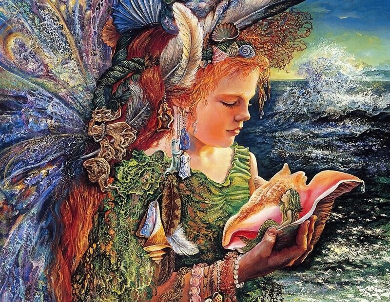 mermaid holding a shell
