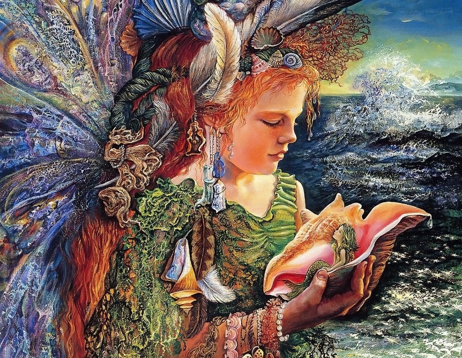 mermaid holding a shell