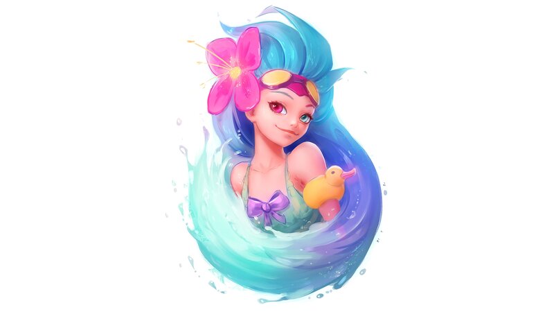 Mermaid Holding Duck