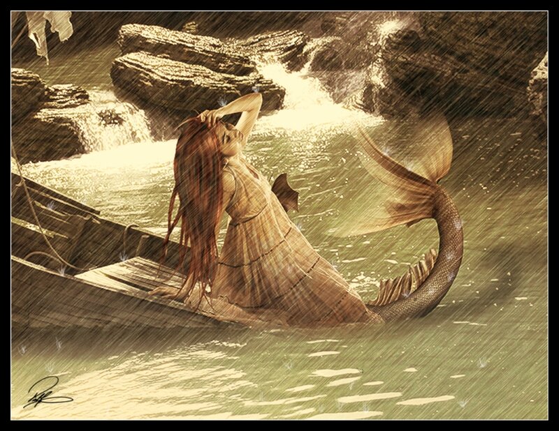 Mermaid in a Boat — Brown