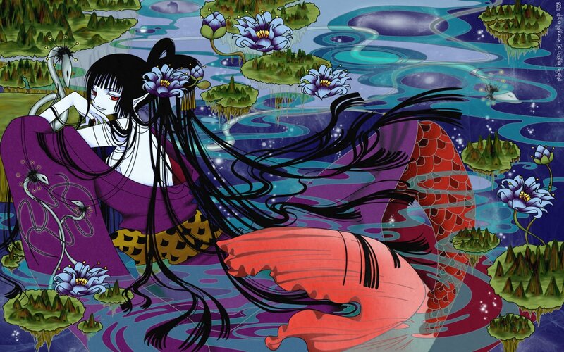 mermaid in a dreamy pond