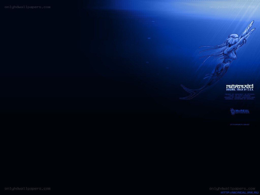 mermaid in blue water