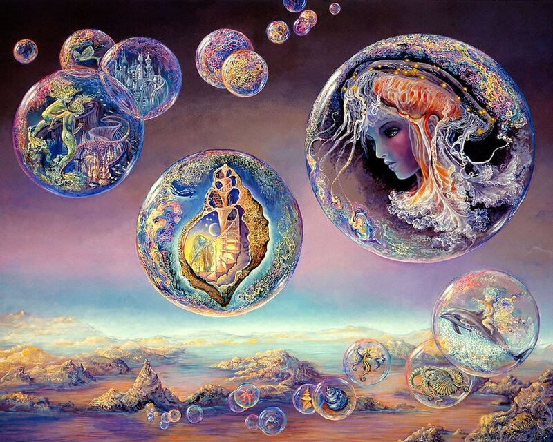 Mermaid in Bubbles — Purple, Dreamy
