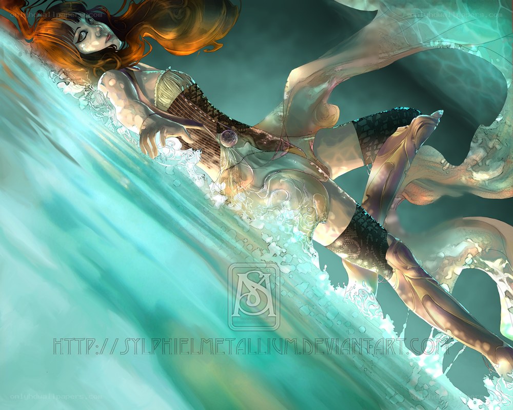 mermaid in ocean waves