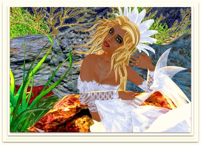 mermaid in underwater garden