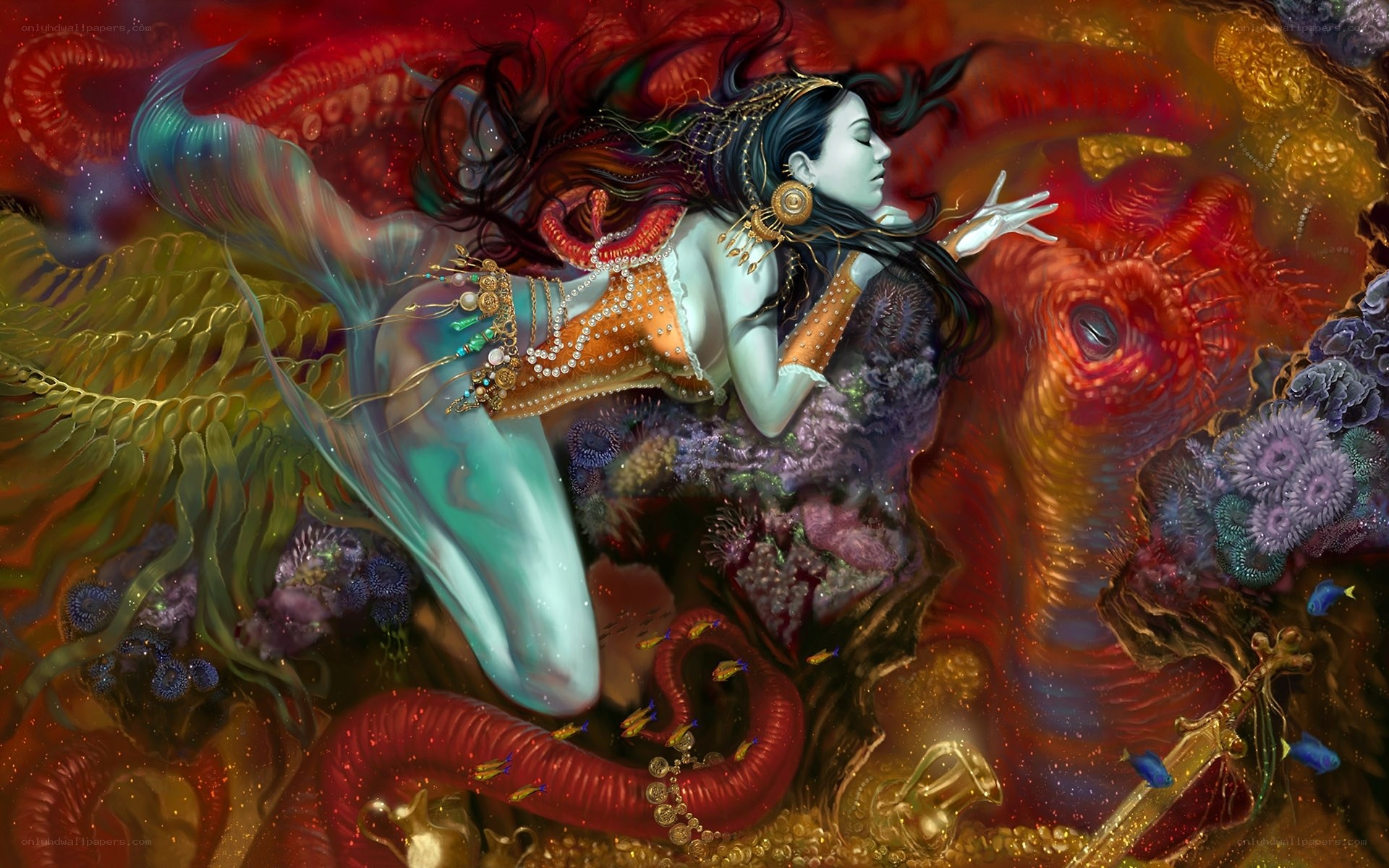 mermaid in underwater kingdom