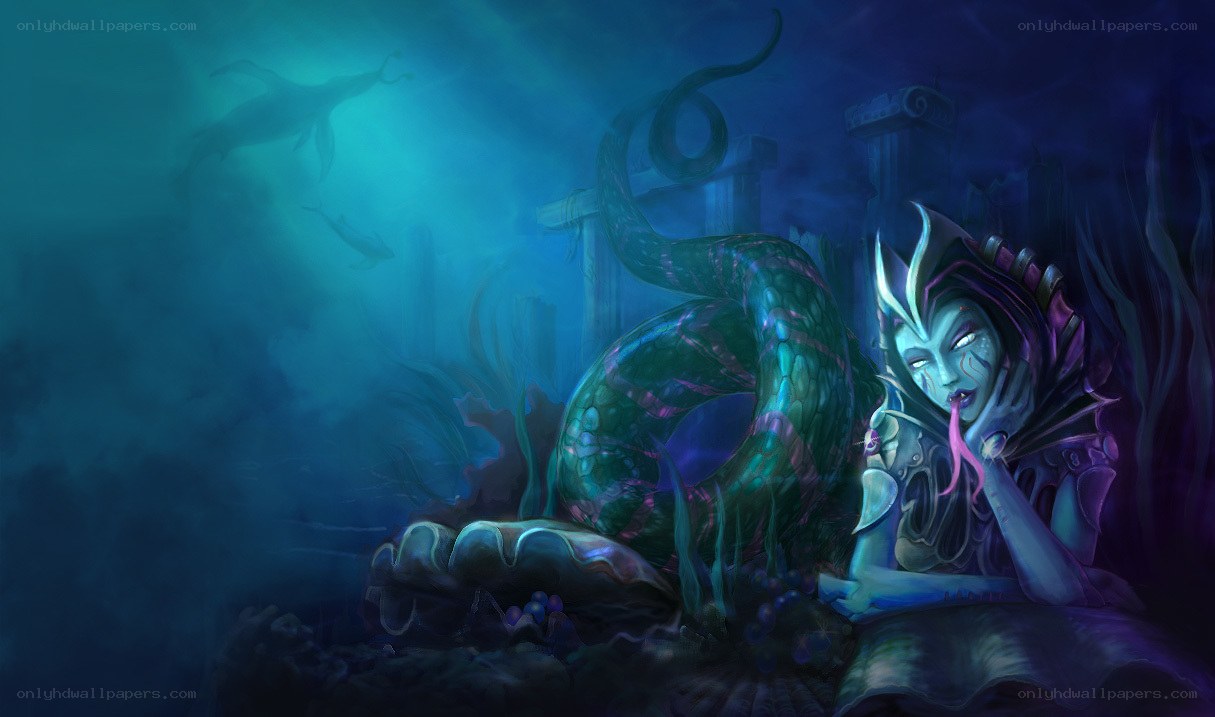 mermaid in underwater ruins
