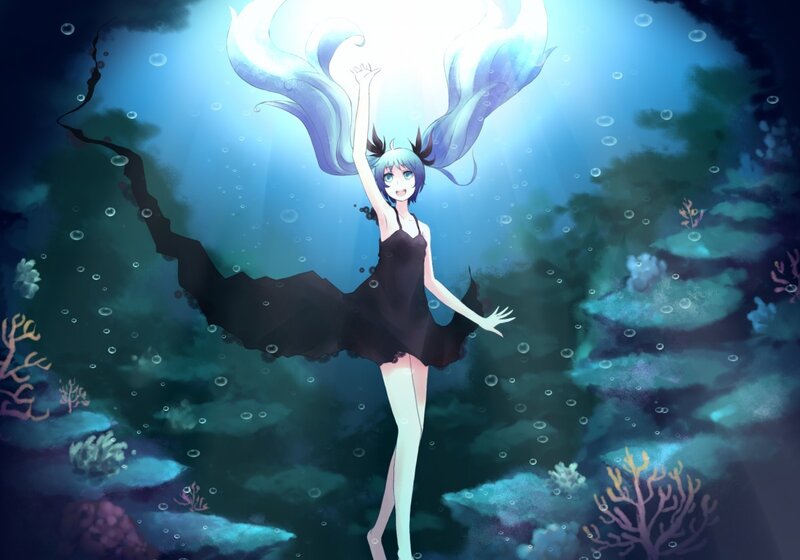 mermaid in underwater scene