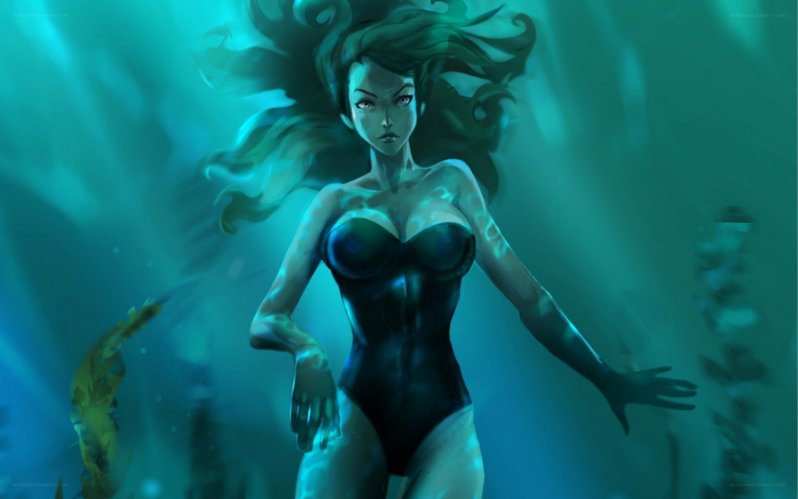 mermaid in underwater scene