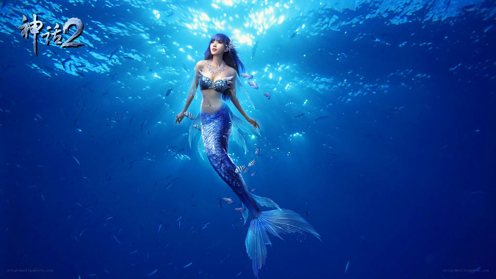 mermaid in underwater scene