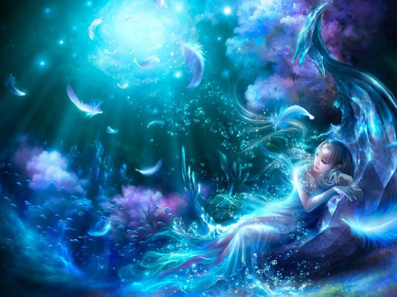 Mermaid in Water — Blue, Ethereal