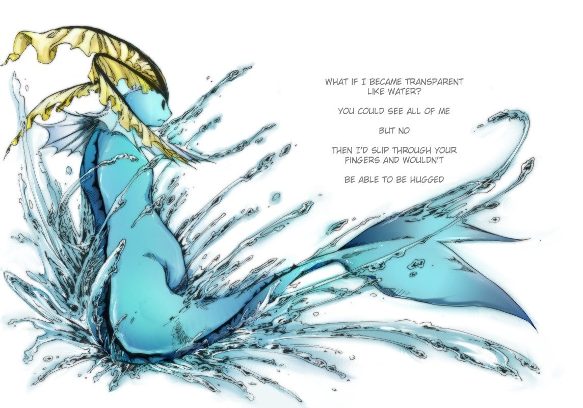 mermaid in water splashes
