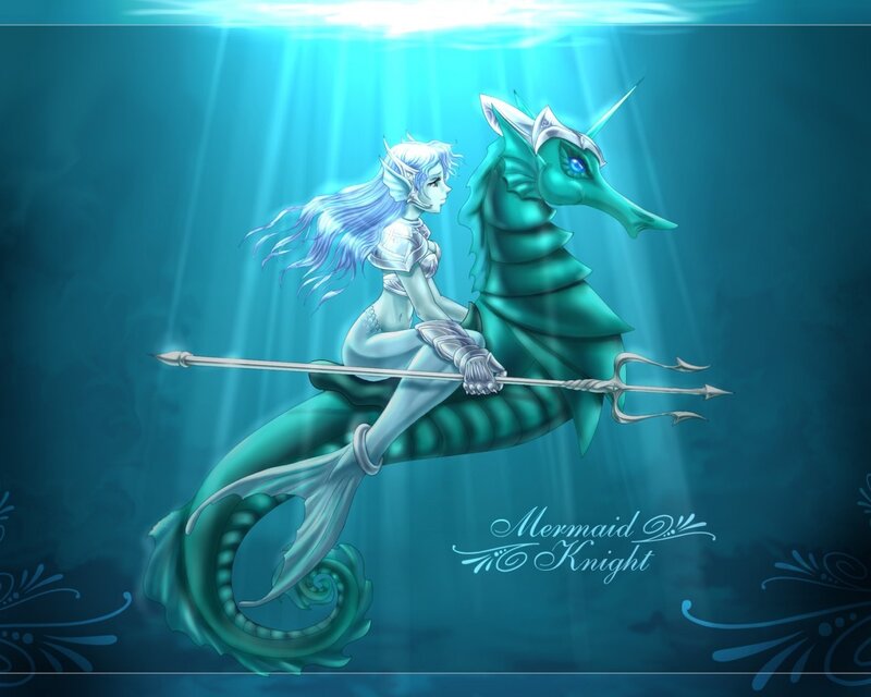 Mermaid Knight on Seahorse