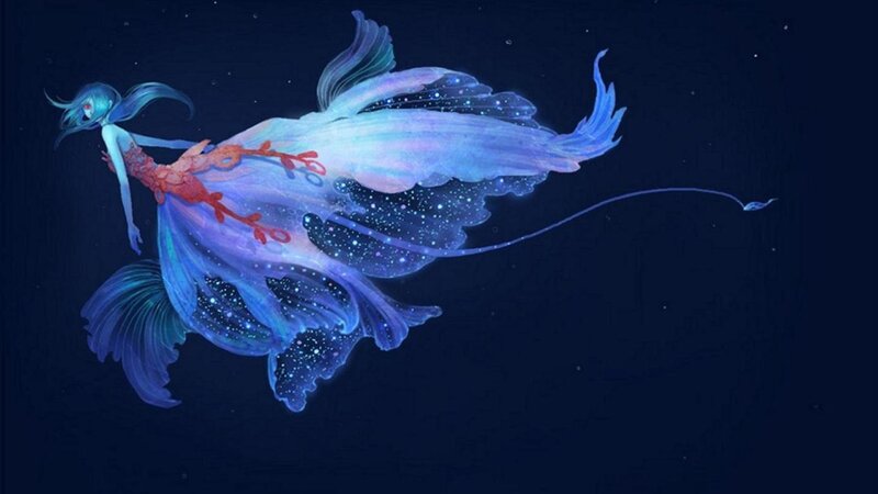 Mermaid-like Creature — Blue, Serene