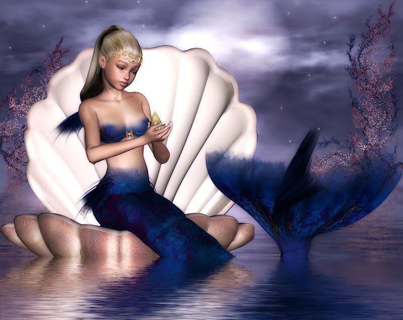 mermaid on a seashell