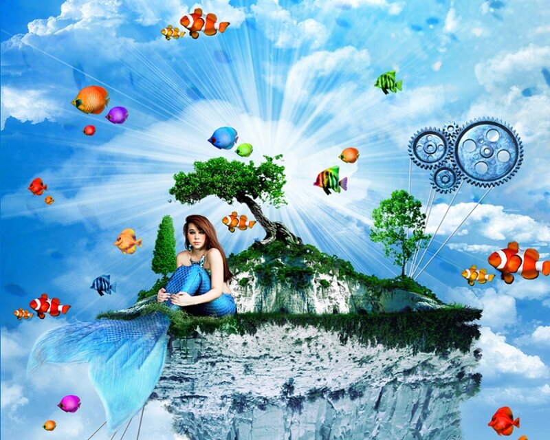 Mermaid on Floating Island