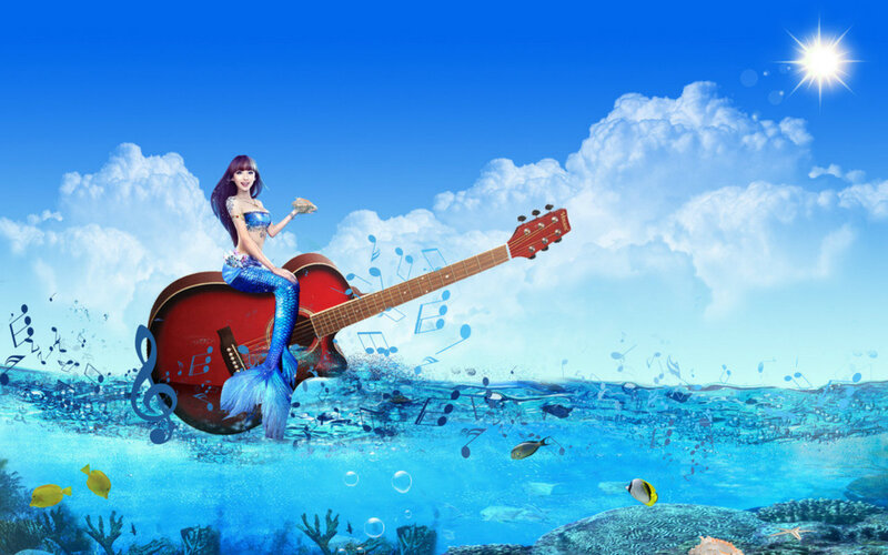 Mermaid on Guitar