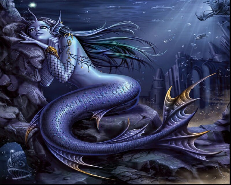 Mermaid on Rocky Seabed