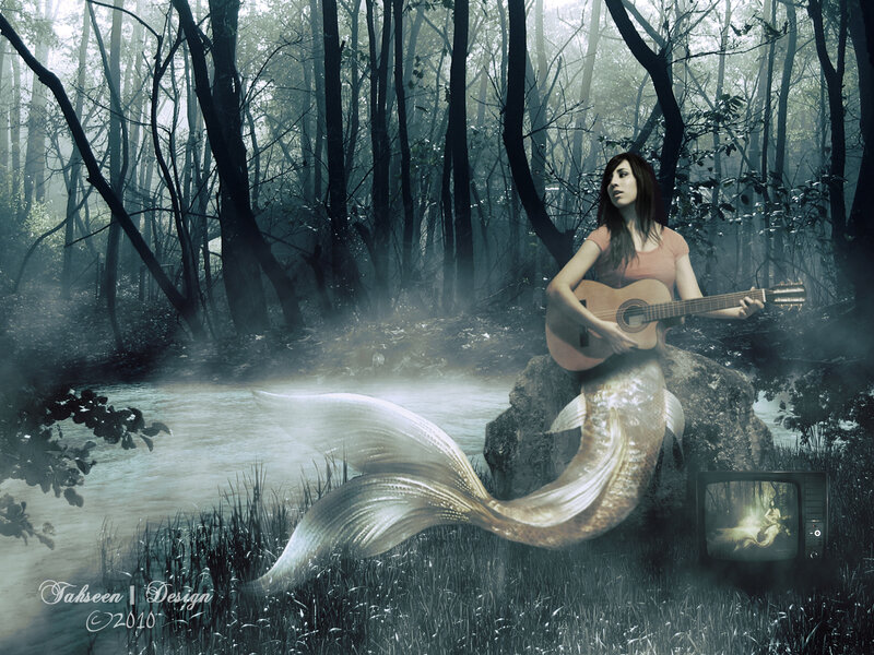 Mermaid Playing Guitar