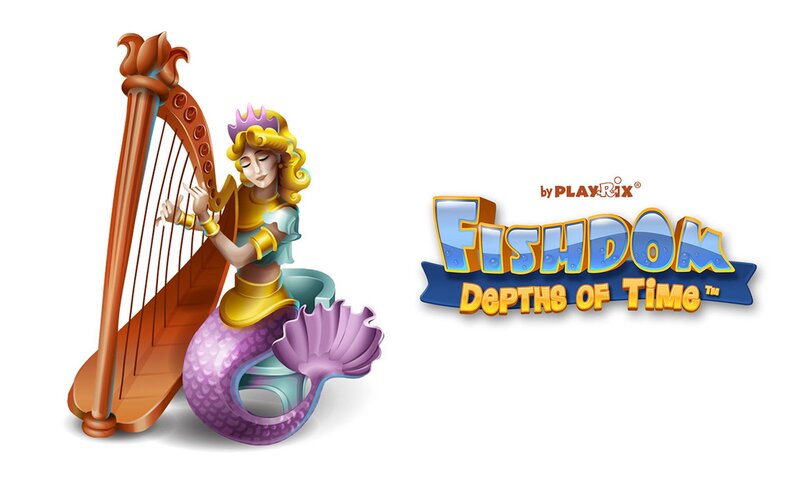 Mermaid Playing Harp — Purple, Calm