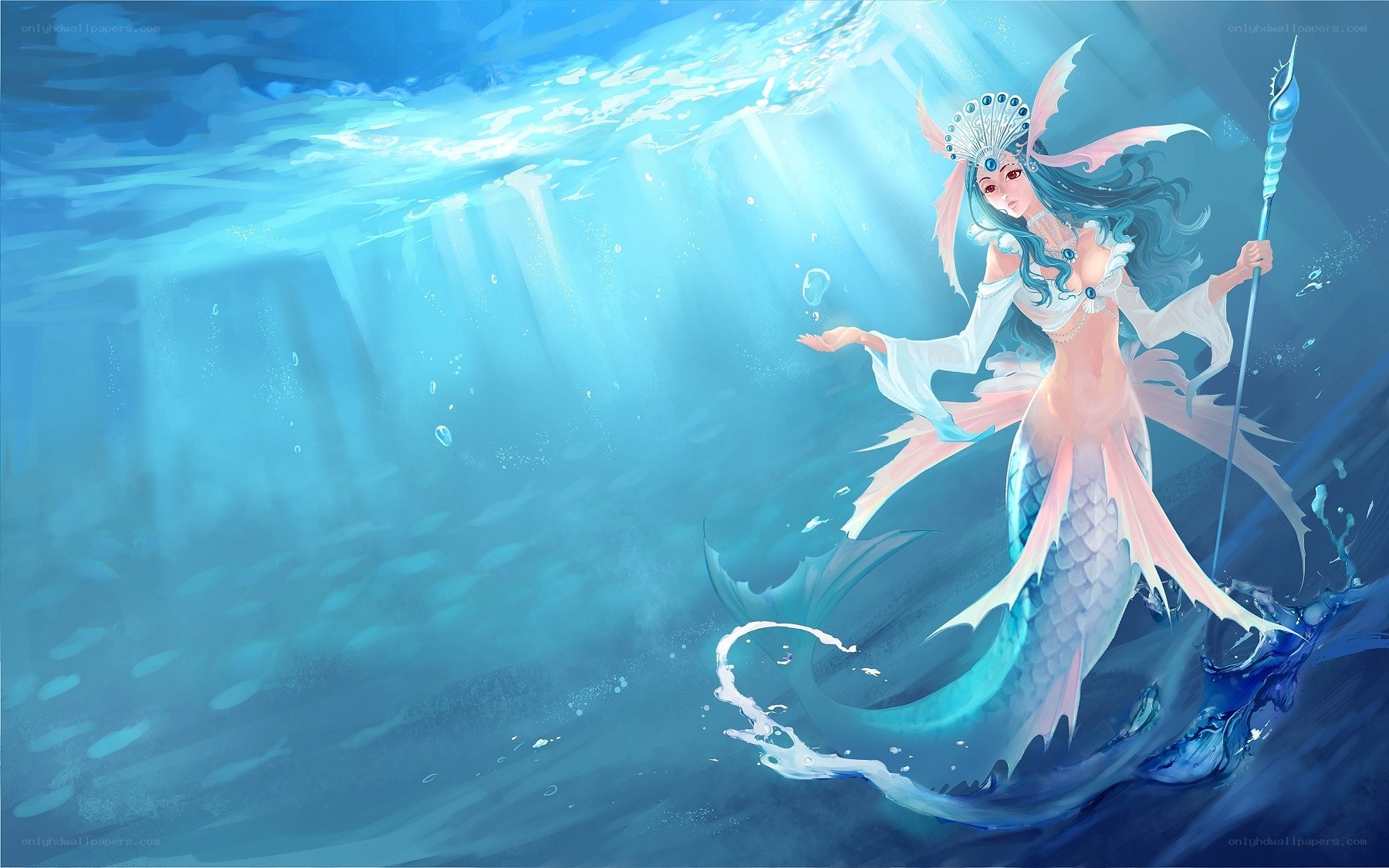 mermaid queen underwater