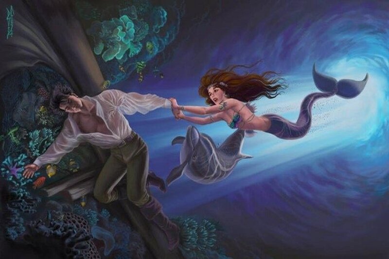 Mermaid Rescuing Man