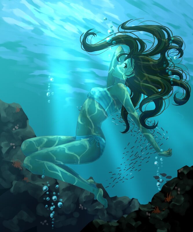 mermaid swimming underwater