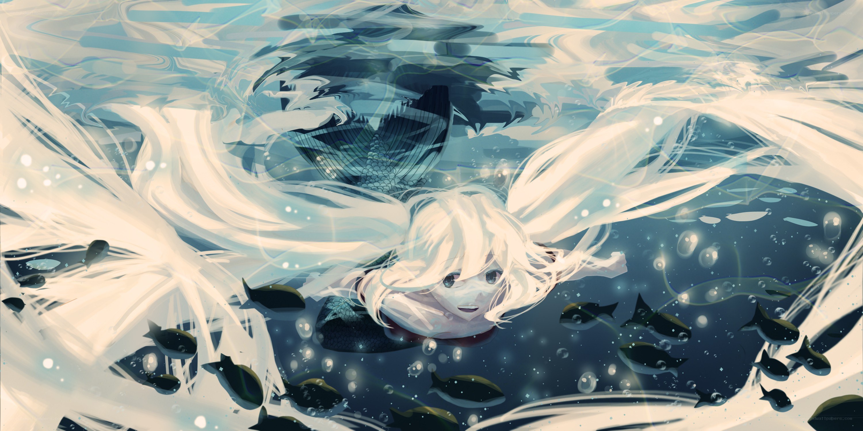 mermaid swimming underwater