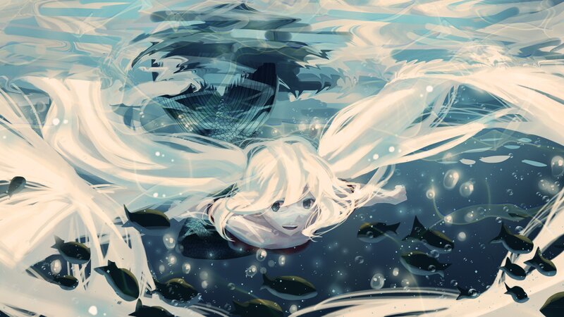 mermaid swimming underwater