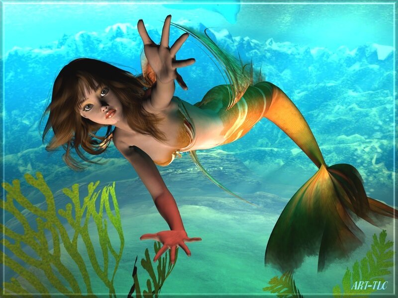 mermaid swimming underwater