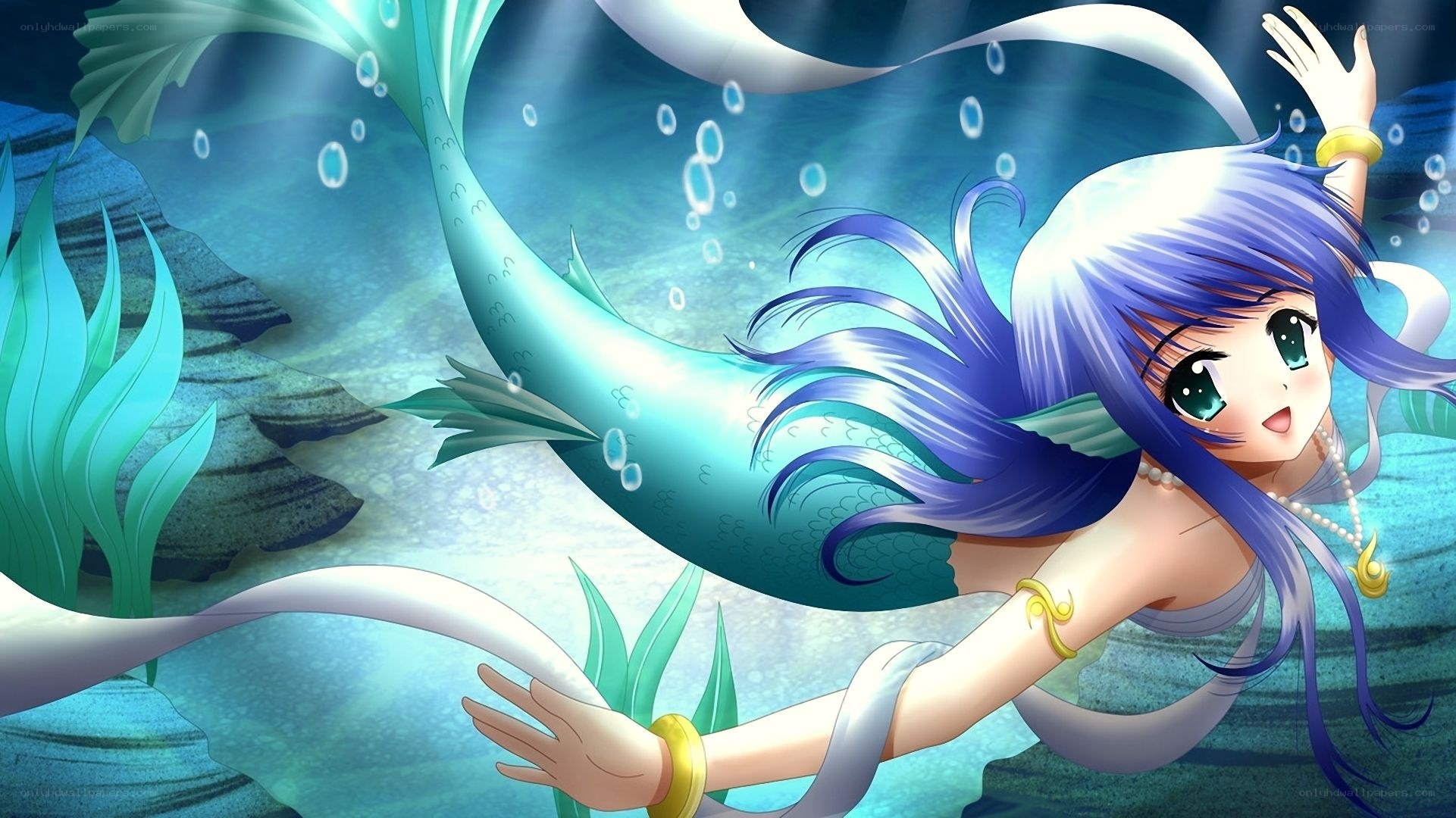 mermaid swimming underwater
