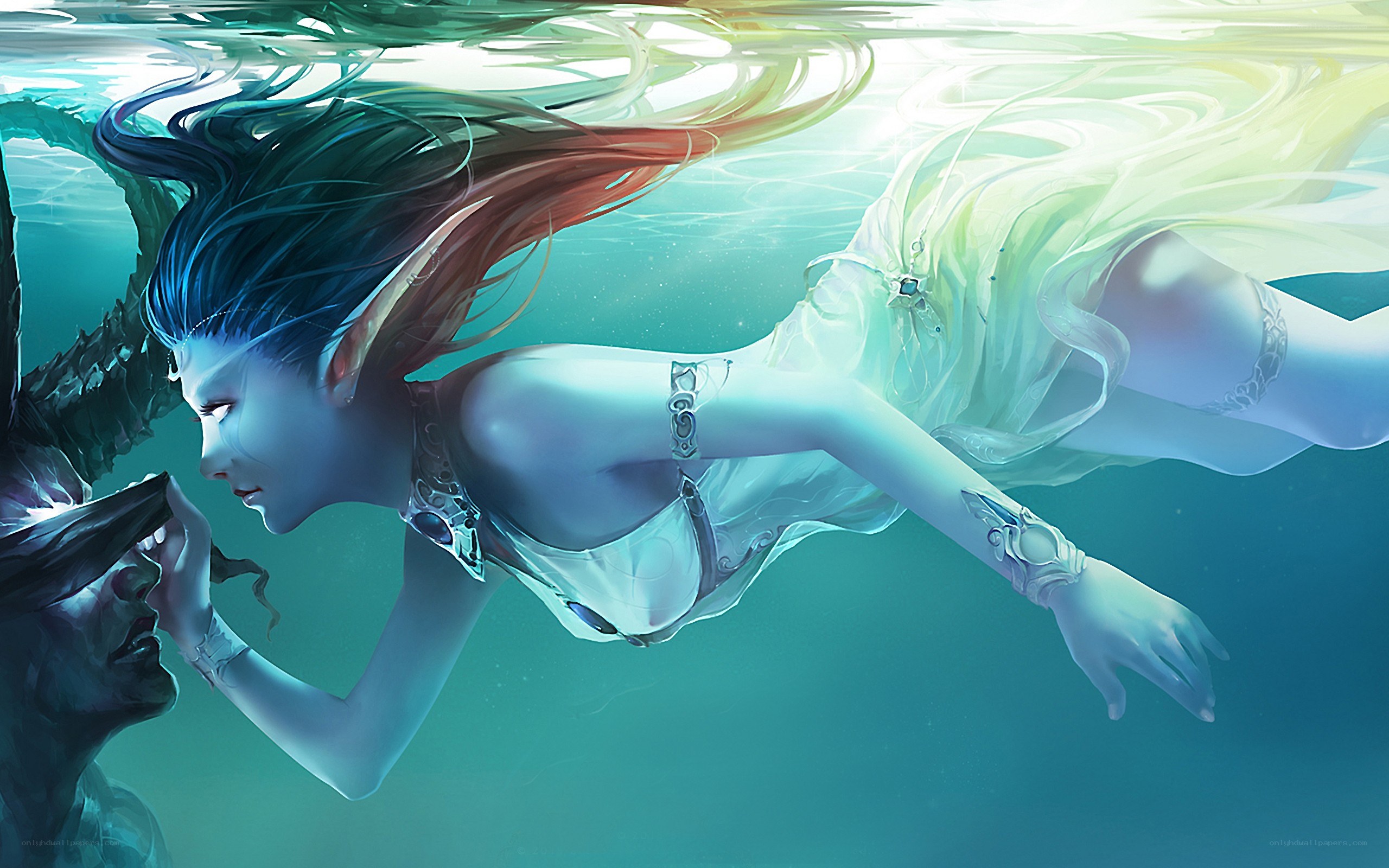 mermaid underwater encounter