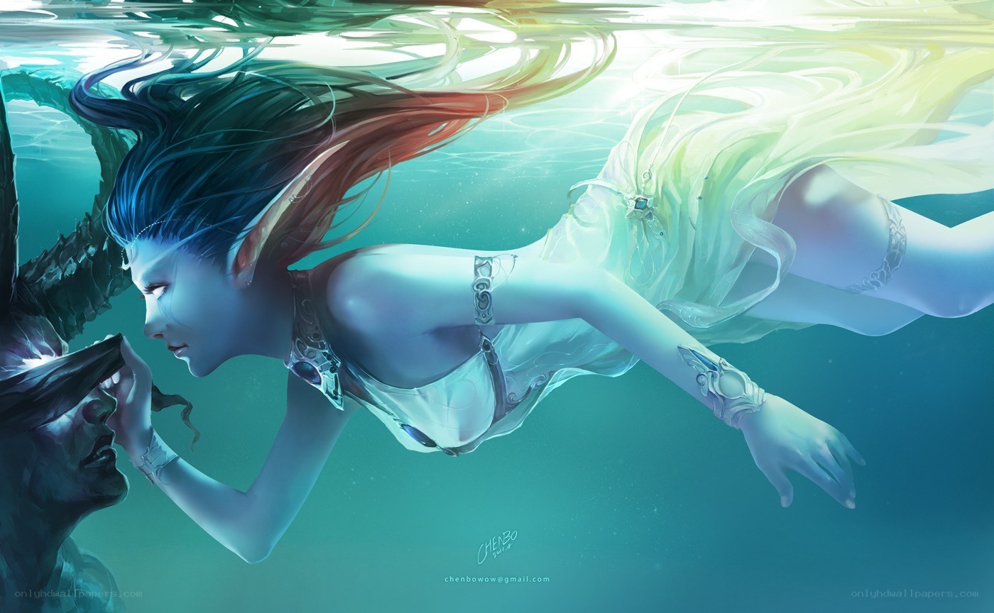 mermaid underwater encounter