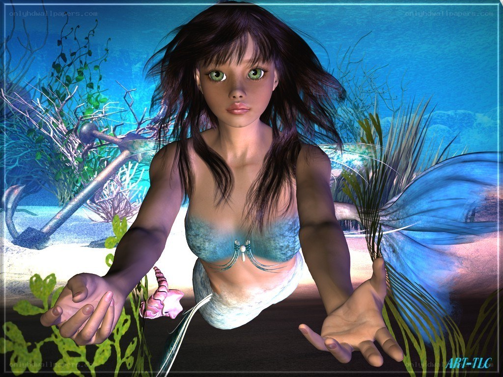 mermaid underwater scene