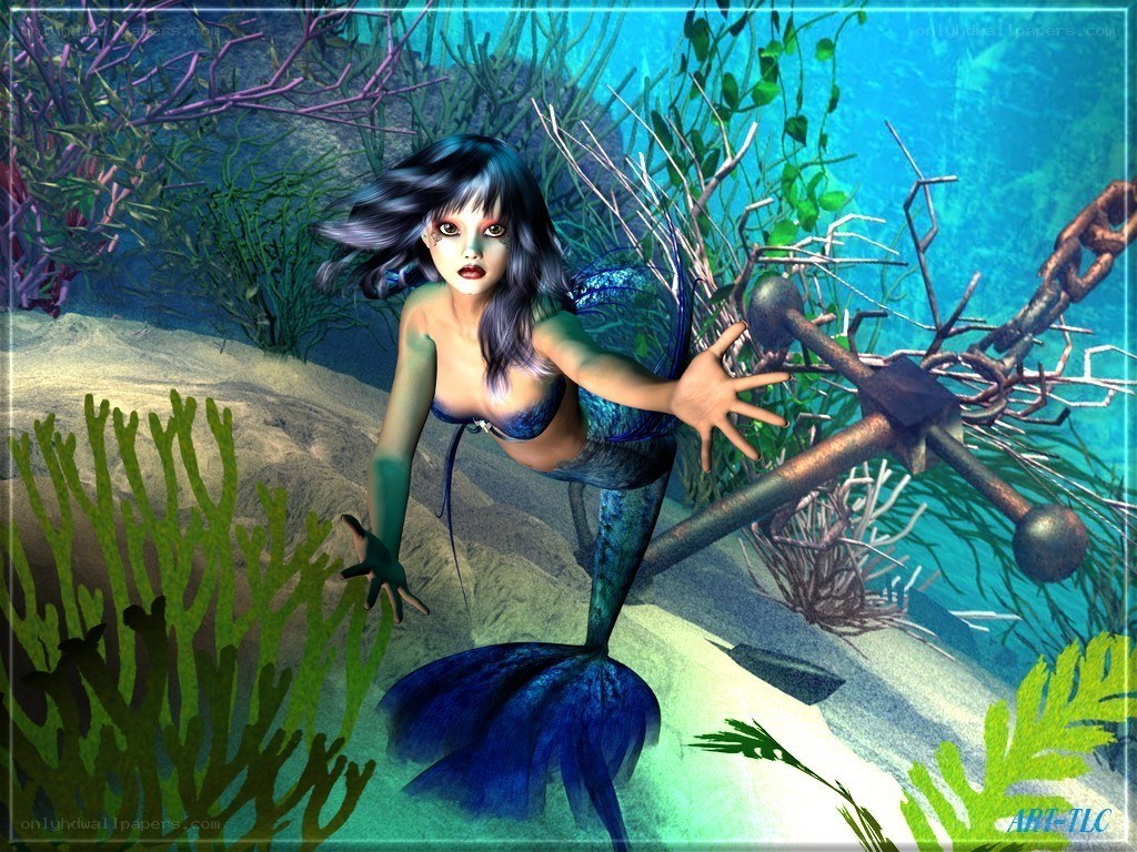 mermaid underwater scene