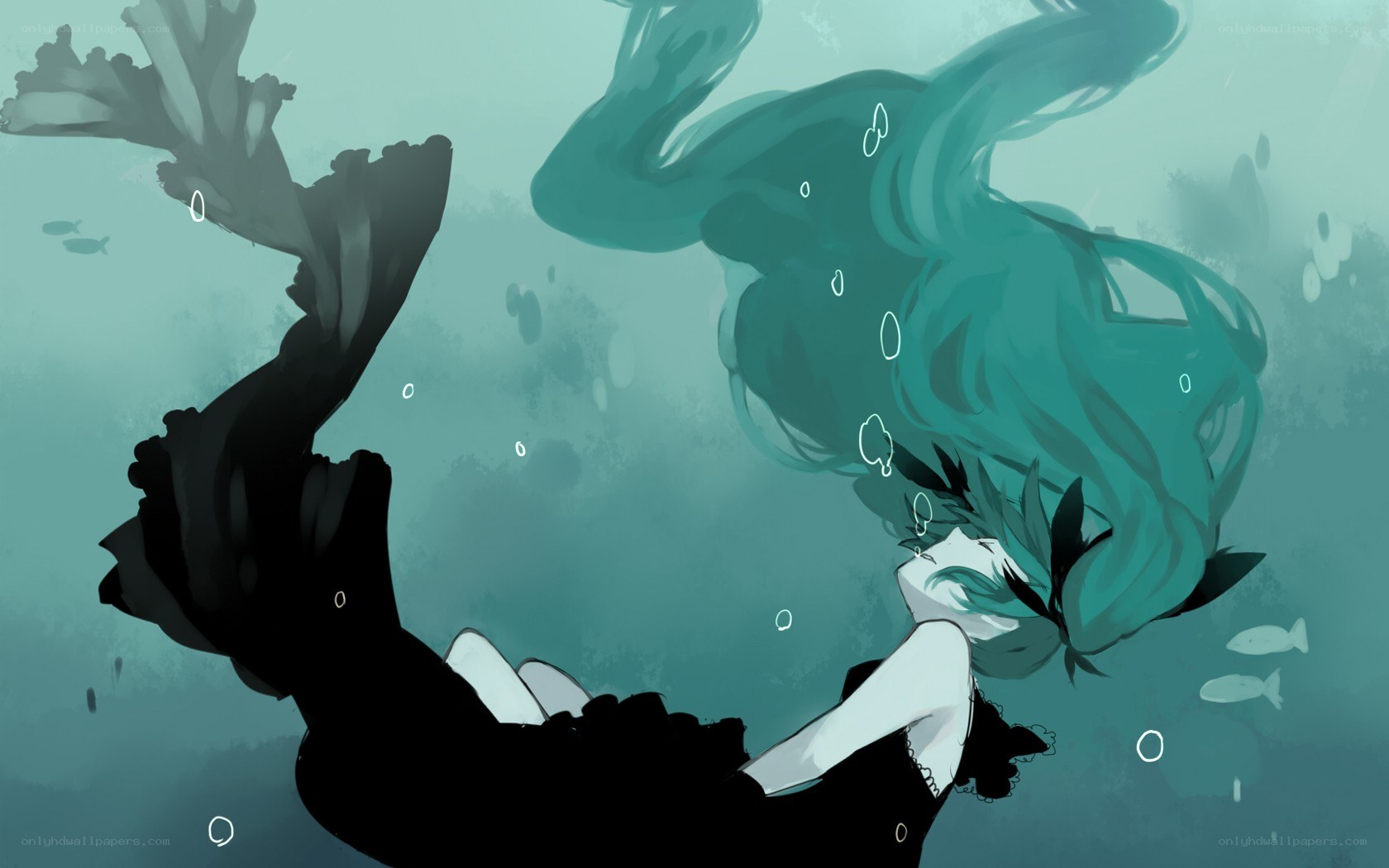 mermaid underwater scene