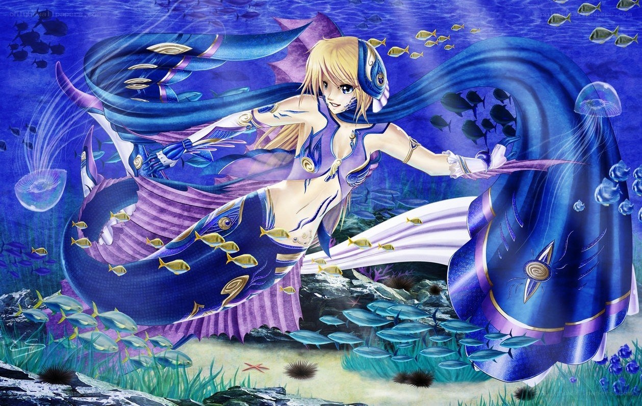 mermaid warrior in ocean