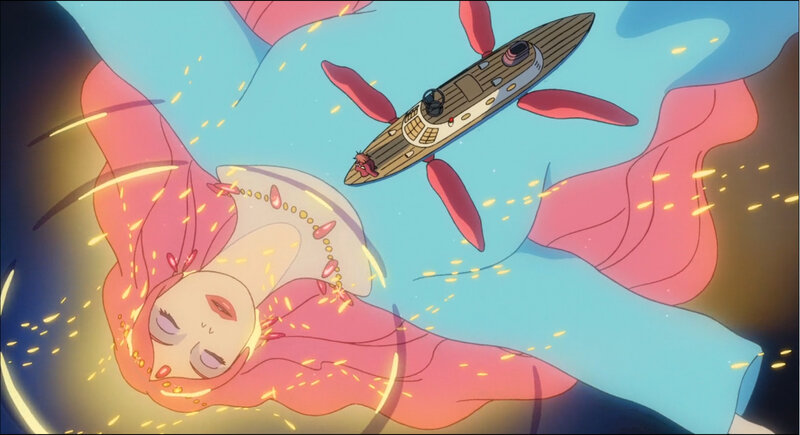 mermaid with boat in water