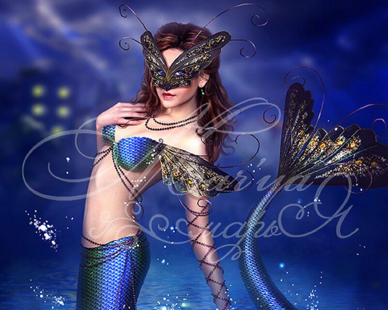 Mermaid with Butterfly Mask